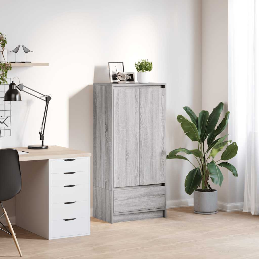 Cabinet with Drawer Grey Sonoma 55.5x34x119.5 cm Engineered Wood