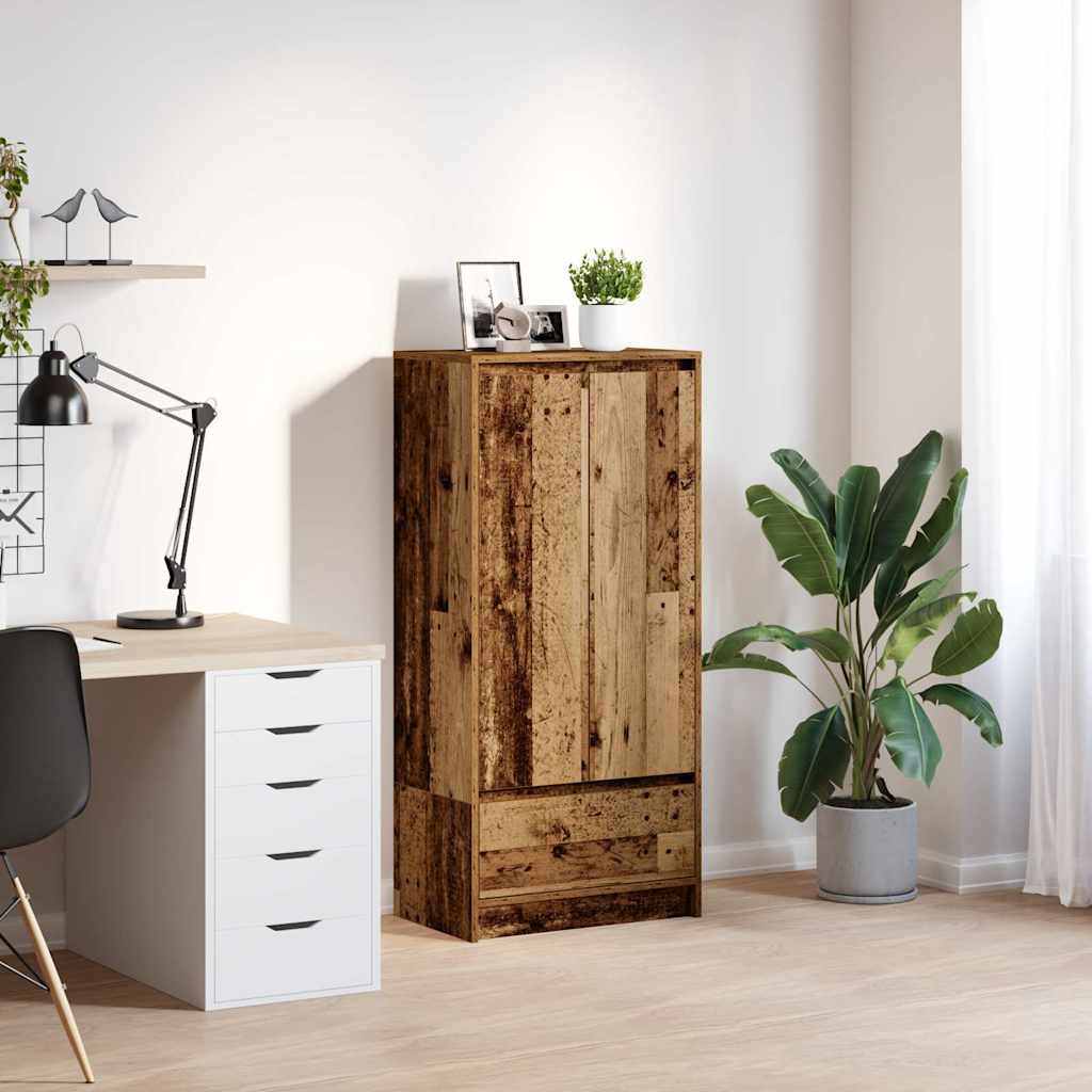 Cabinet with Drawer Old Wood 55.5x34x119.5 cm Engineered Wood