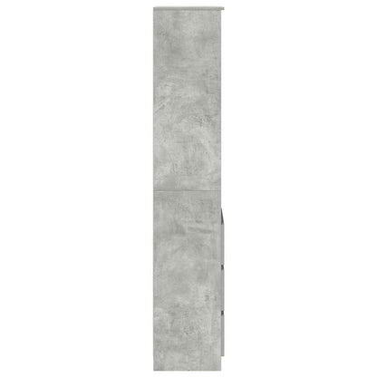 Highboard Concrete Grey 37.5x35x180 cm Engineered Wood