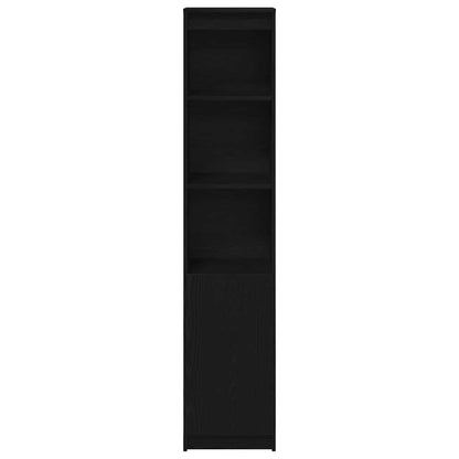 Highboard Black Oak 37.5x35x180 cm Engineered Wood