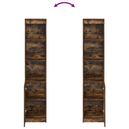 Highboard Smoked Oak 37.5x35x180 cm Engineered Wood