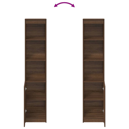 Highboard Brown Oak 37.5x35x180 cm Engineered Wood