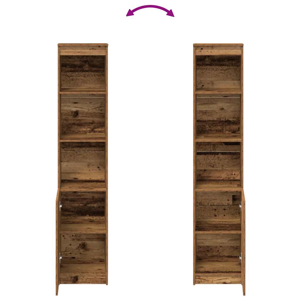 Highboard Old Wood 37.5x35x180 cm Engineered Wood