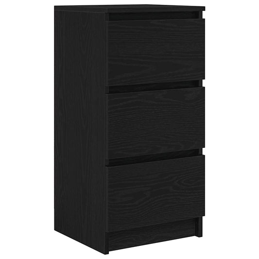 Sideboard Black Oak 37.5x35x76 cm Engineered Wood