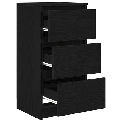 Sideboard Black Oak 37.5x35x76 cm Engineered Wood