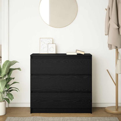 Sideboard Black Oak 80x35x76 cm Engineered Wood