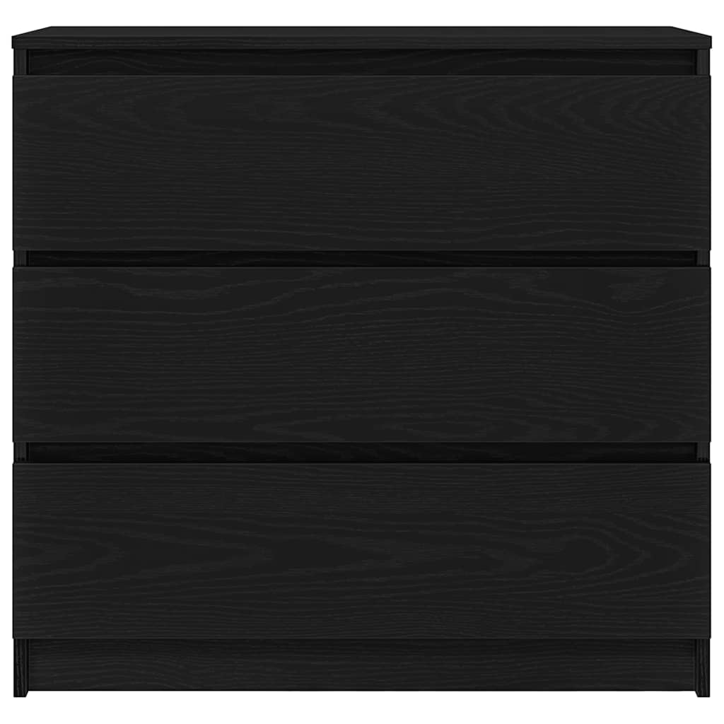 Sideboard Black Oak 80x35x76 cm Engineered Wood
