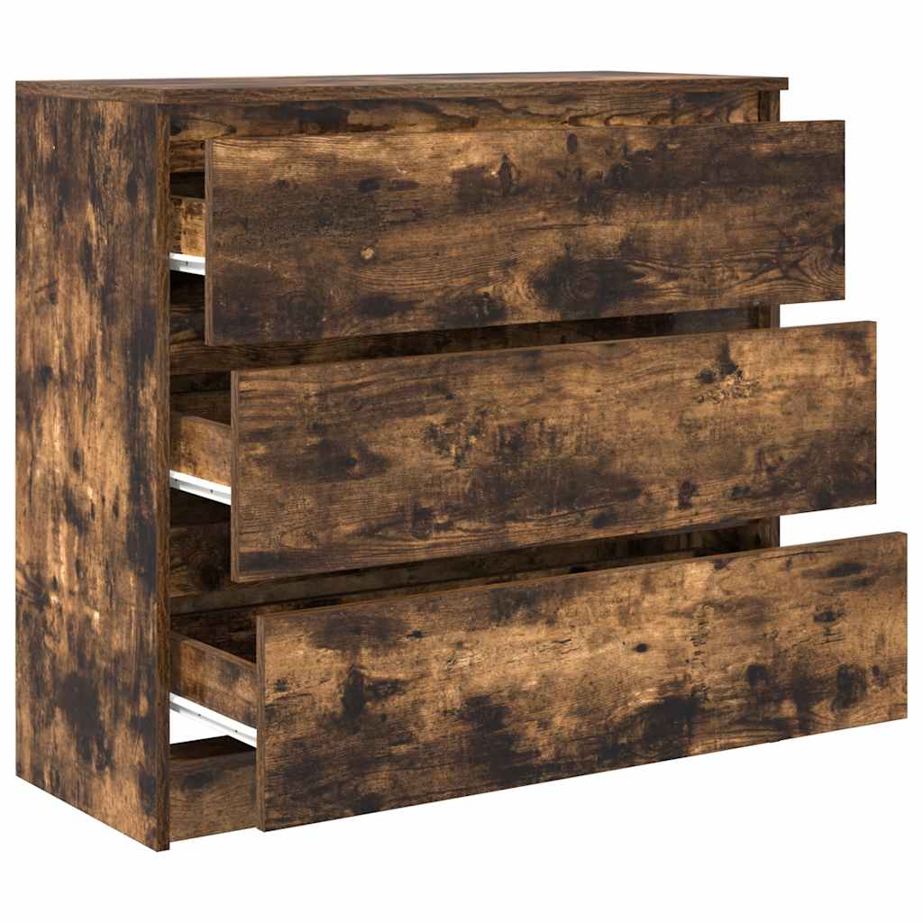 Sideboard Smoked Oak 80x35x76 cm Engineered Wood