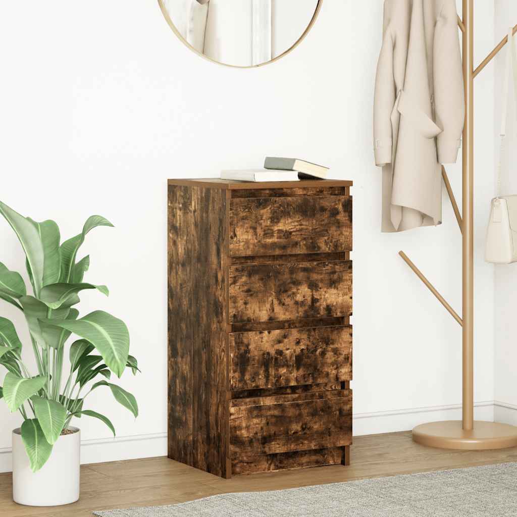 Sideboard Smoked Oak 37.5x35x76 cm Engineered Wood