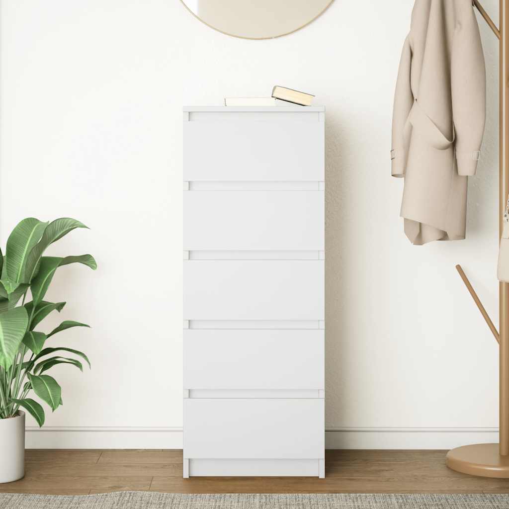 Sideboard with Drawers White 37.5x35x99 cm Engineered Wood