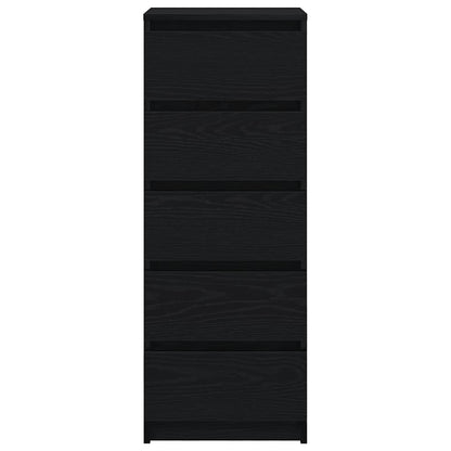 Sideboard with Drawers Black Oak 37.5x35x99 cm Engineered Wood