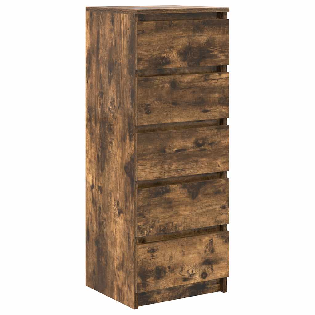 Sideboard with Drawers Smoked Oak 37.5x35x99 cm Engineered Wood