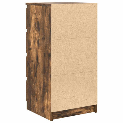 Sideboard with Drawers Smoked Oak 37.5x35x99 cm Engineered Wood
