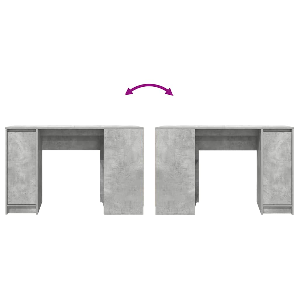 Desk Concrete Grey 120x42x76 cm Engineered Wood