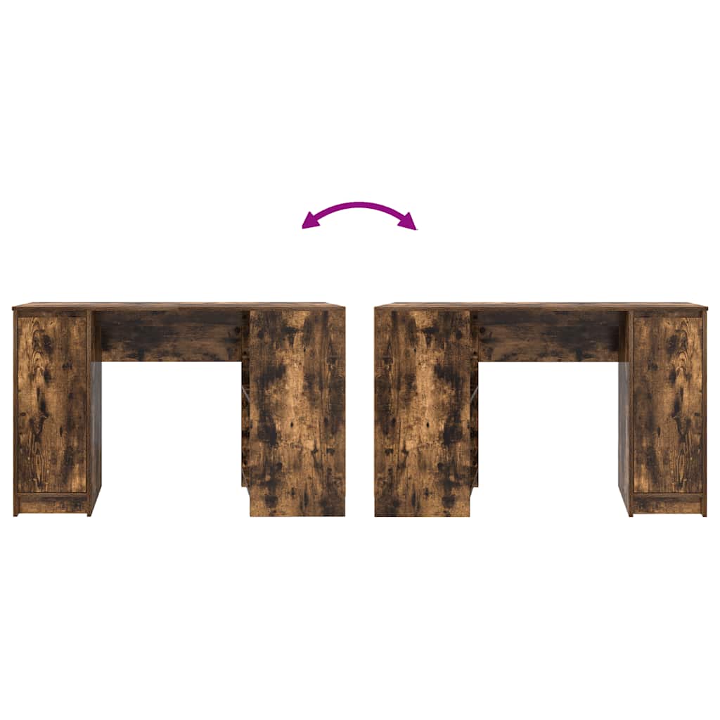 Desk Smoked Oak 120x42x76 cm Engineered Wood