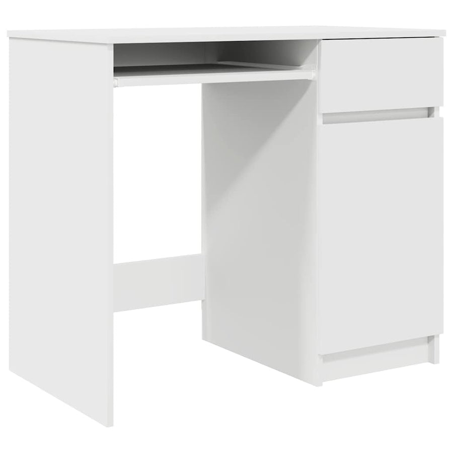Desk White 86x49x76 cm Engineered Wood