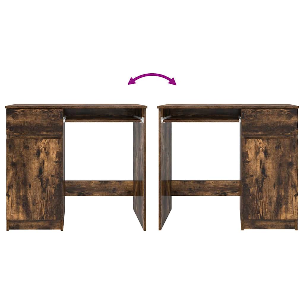 Desk Smoked Oak 86x49x76 cm Engineered Wood