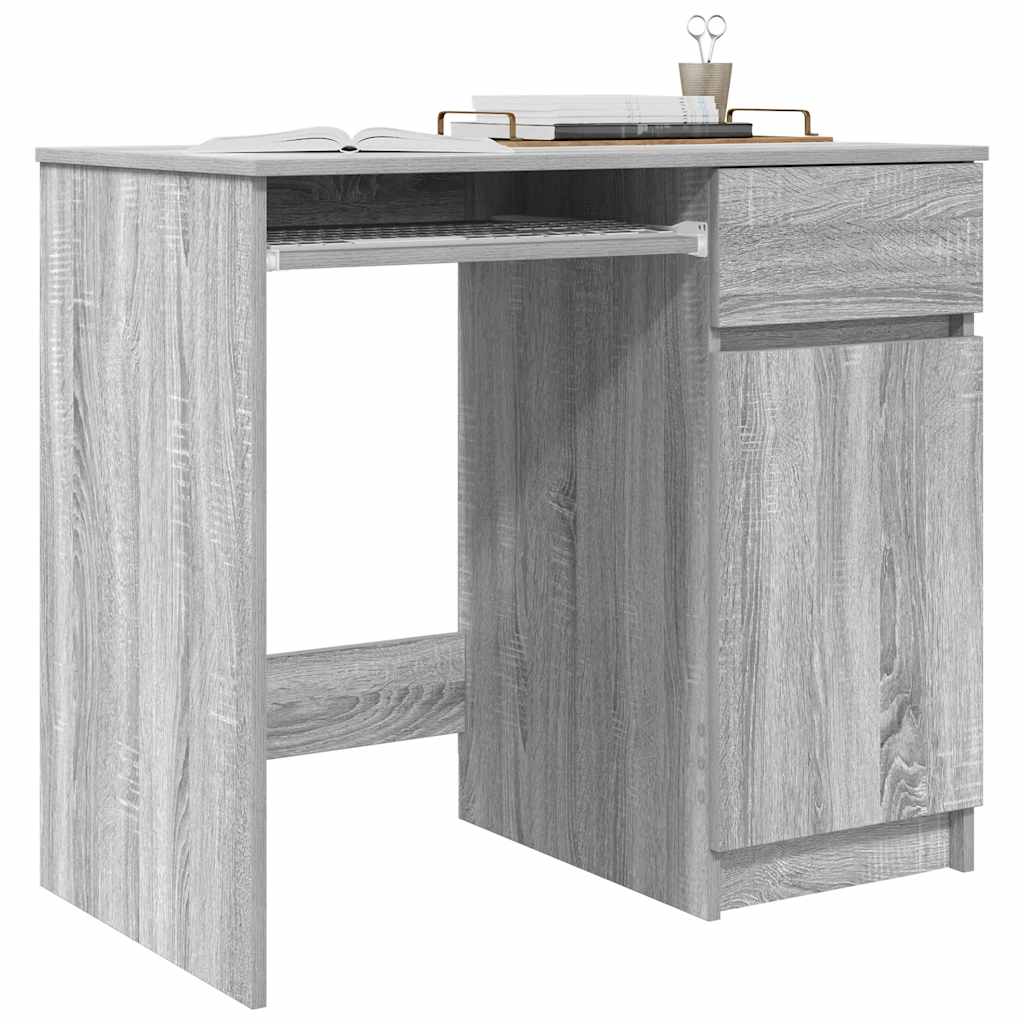 Desk Grey Sonoma 86x49x76 cm Engineered Wood