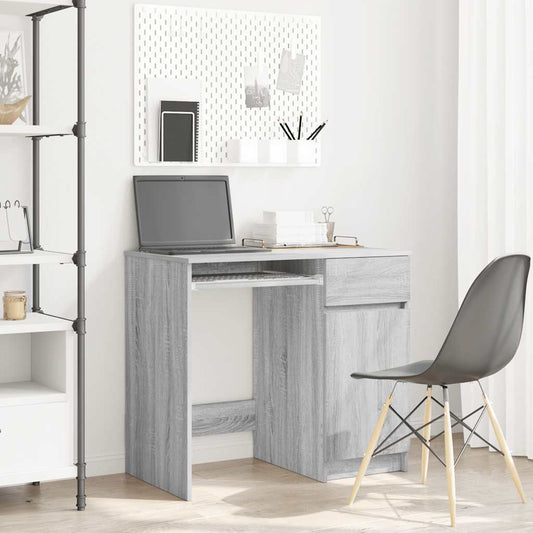 Desk Grey Sonoma 86x49x76 cm Engineered Wood