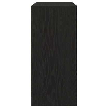 Sideboard with Drawers and Doors Black Oak 70.5x34x74.5 cm