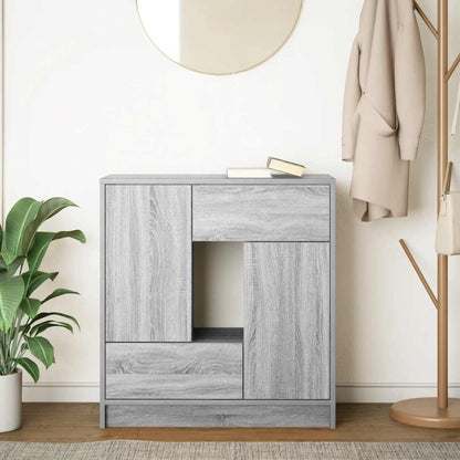 Sideboard with Drawers and Doors Grey Sonoma 70.5x34x74.5 cm