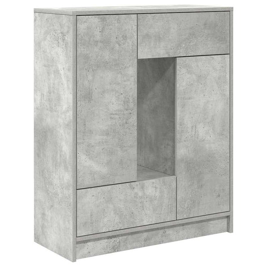 Sideboard with Drawers and Doors Concrete Grey 73x31x90 cm