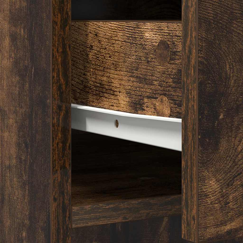 Sideboard with Drawers and Doors Smoked Oak 73x31x90 cm