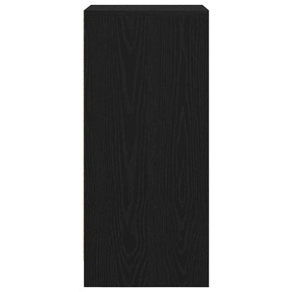 Shoe Cabinet Black Oak 29.5x34x76 cm Engineered Wood