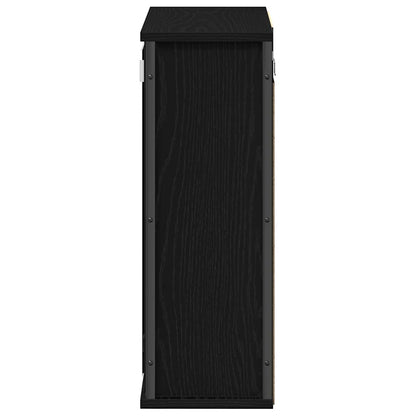 Bathroom Wall Cabinet with Mirror Black Oak 50x21x60 cm