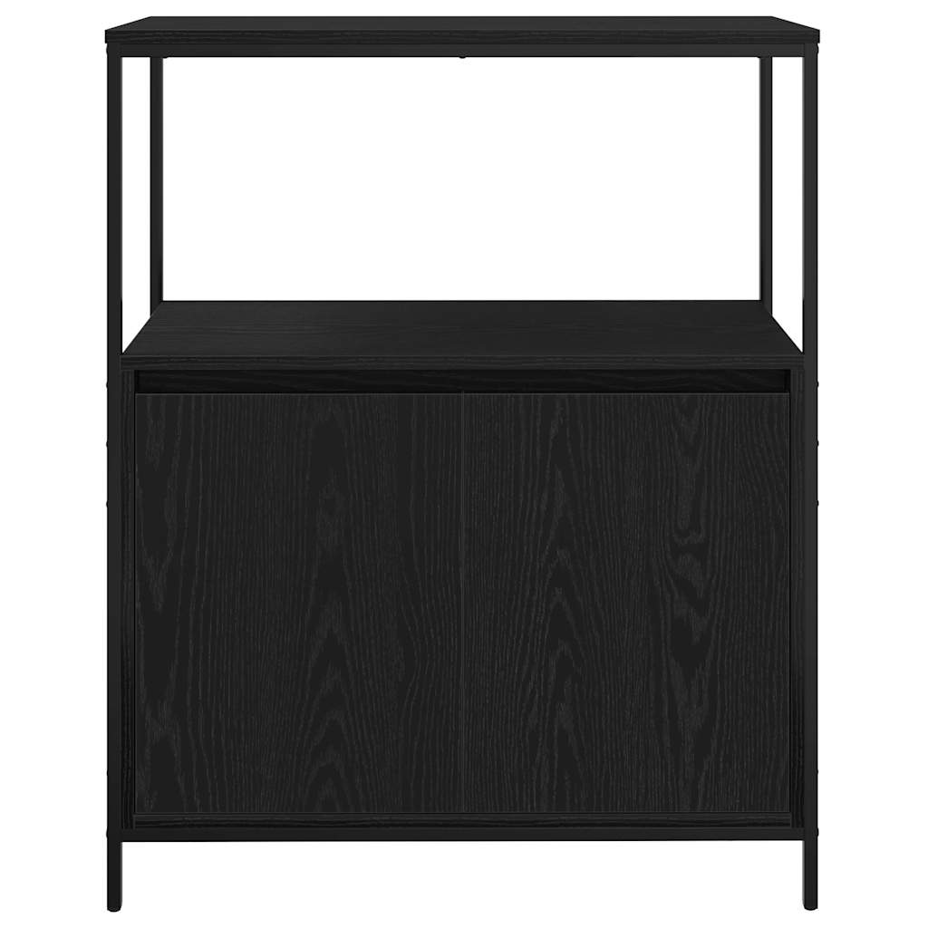 Bathroom Cabinet with Shelves Black Oak 76.5x35x95 cm