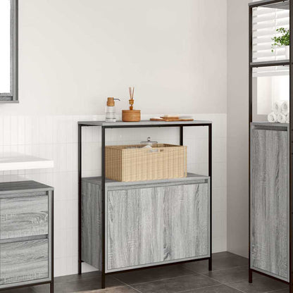 Bathroom Cabinet with Shelves Grey Sonoma 76.5x35x95 cm
