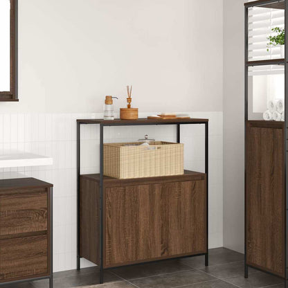Bathroom Cabinet with Shelves Brown Oak 76.5x35x95 cm
