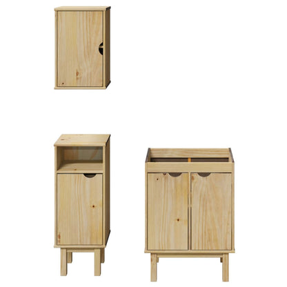 3 Piece Bathroom Furniture Set OTTA Solid Wood Pine