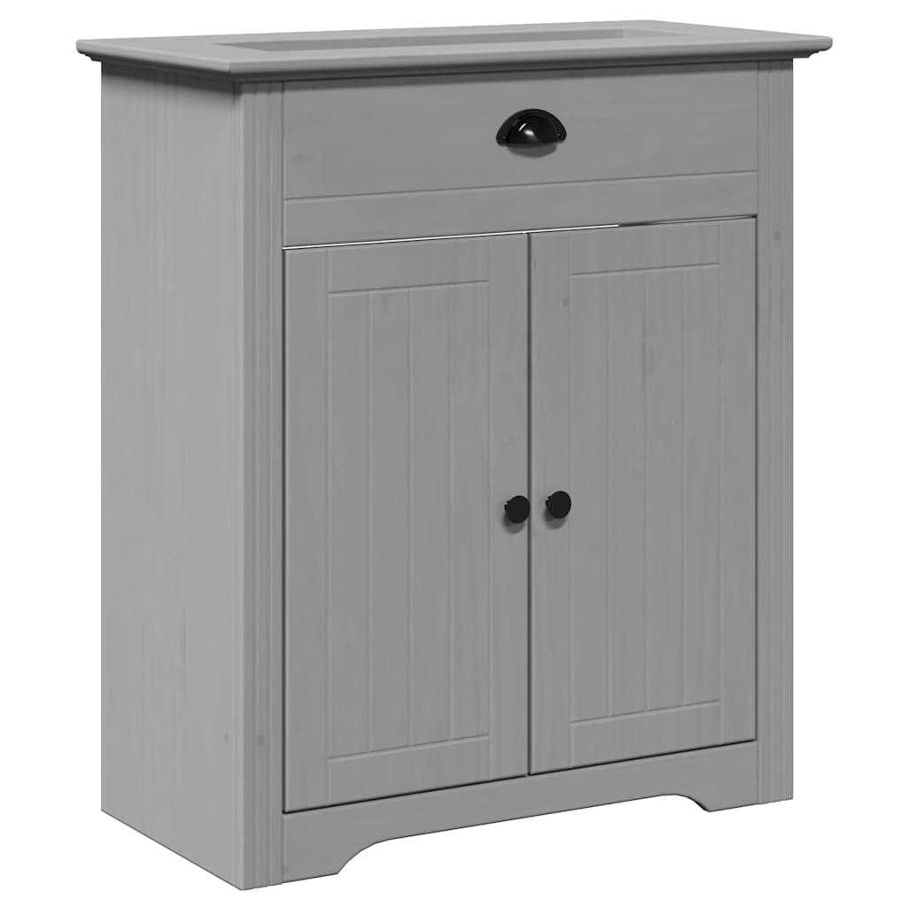 4 Piece Bathroom Furniture Set BODO Grey Solid Wood Pine