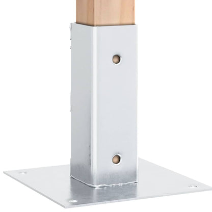Post Bases Square 4 pcs Silver 46x46 mm Galvanised Steel