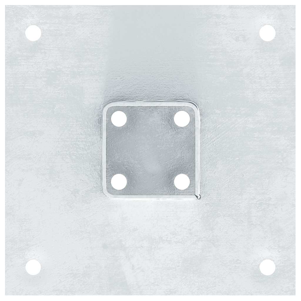 Post Bases Square 4 pcs Silver 46x46 mm Galvanised Steel