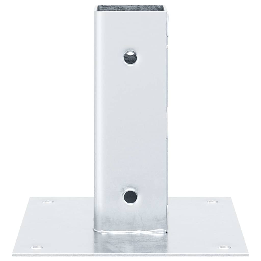 Post Bases Square 12 pcs Silver 46x46 mm Galvanised Steel