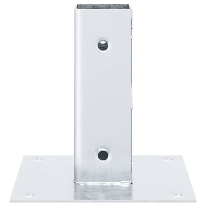 Post Bases Square 12 pcs Silver 46x46 mm Galvanised Steel