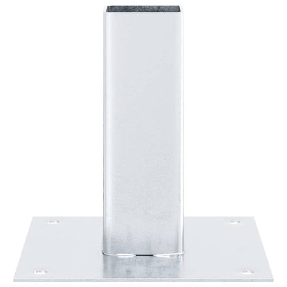 Post Bases Square 12 pcs Silver 46x46 mm Galvanised Steel