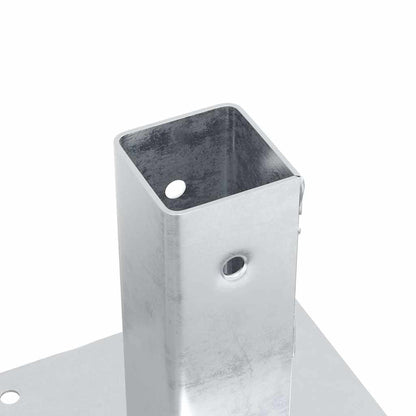 Post Bases Square 12 pcs Silver 46x46 mm Galvanised Steel