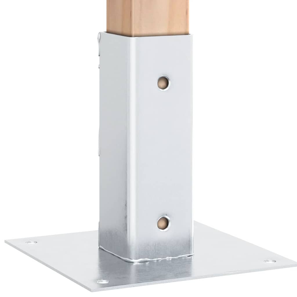 Post Bases Square 4 pcs Silver 51x51 mm Galvanised Steel