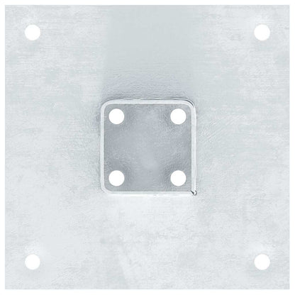 Post Bases Square 4 pcs Silver 51x51 mm Galvanised Steel