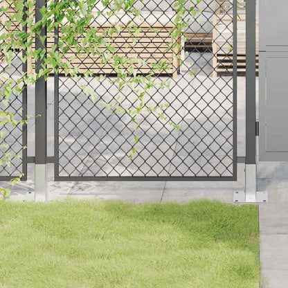 Post Bases Square 4 pcs Silver 51x51 mm Galvanised Steel