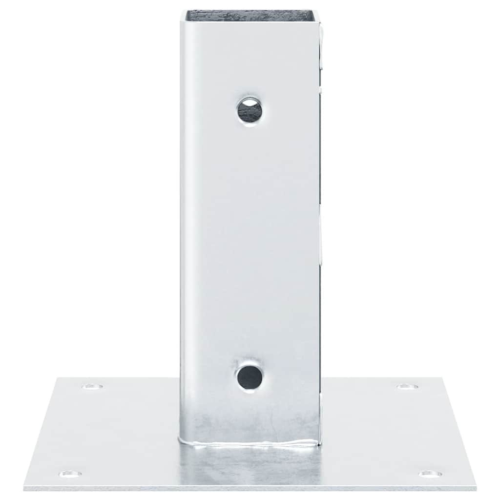 Post Bases Square 12 pcs Silver 51x51 mm Galvanised Steel