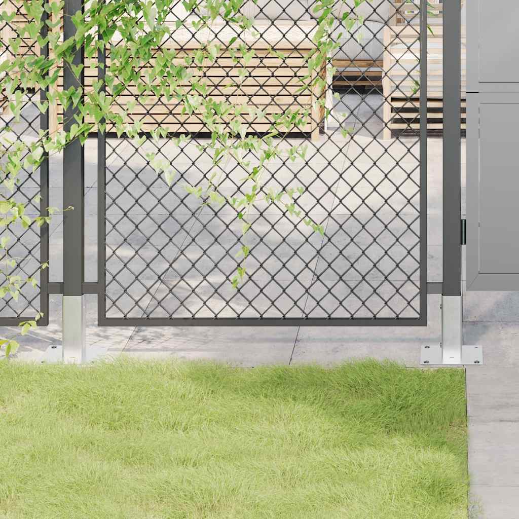 Post Bases Square 12 pcs Silver 51x51 mm Galvanised Steel