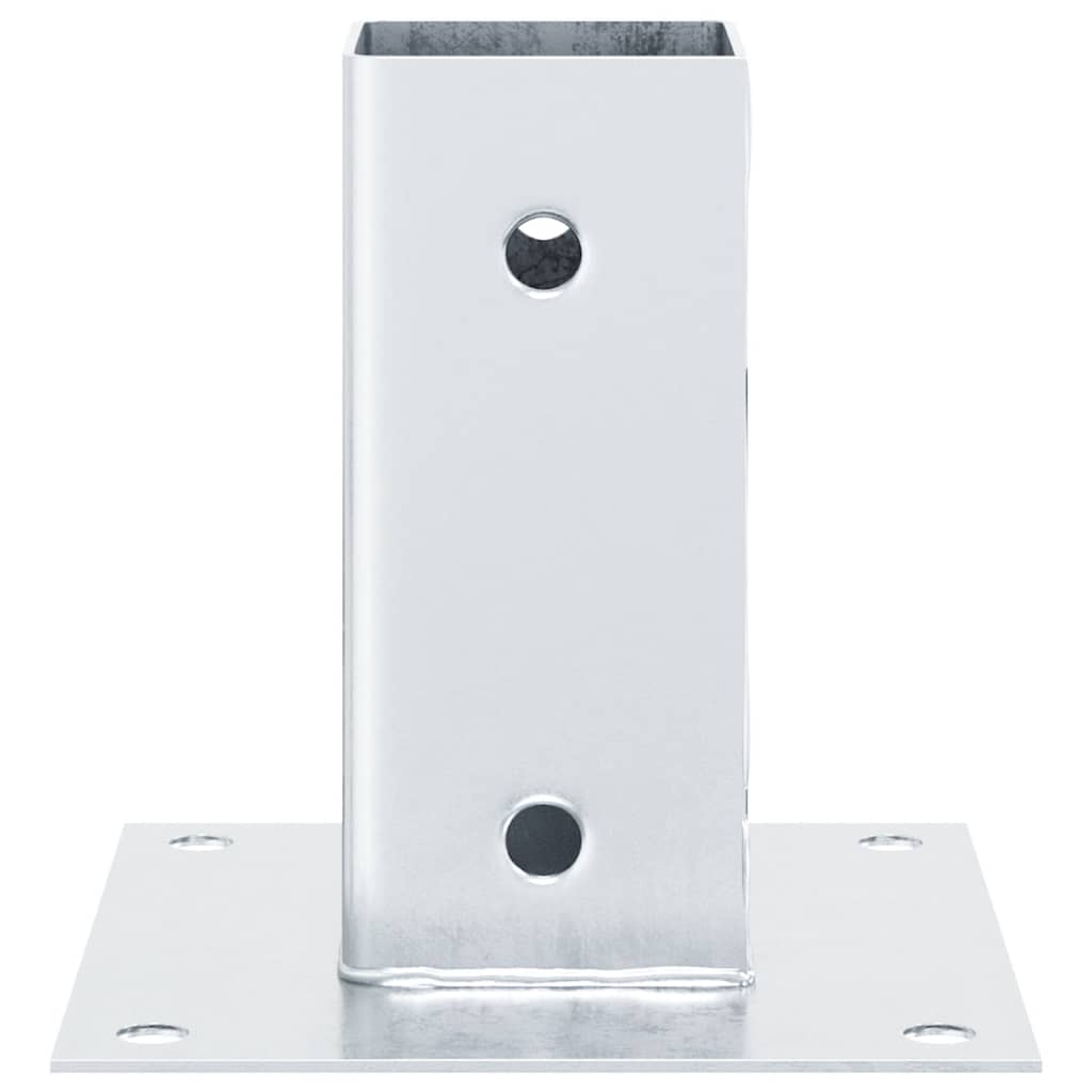 Post Bases Square 4 pcs Silver 61x61 mm Galvanised Steel