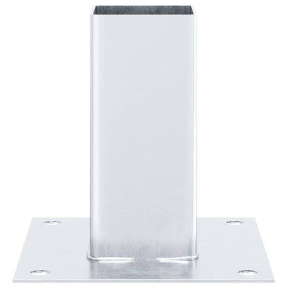 Post Bases Square 4 pcs Silver 61x61 mm Galvanised Steel