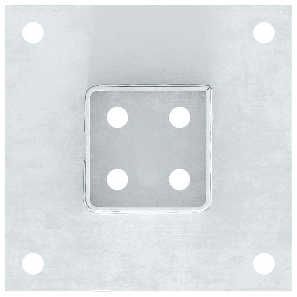 Post Bases Square 4 pcs Silver 61x61 mm Galvanised Steel