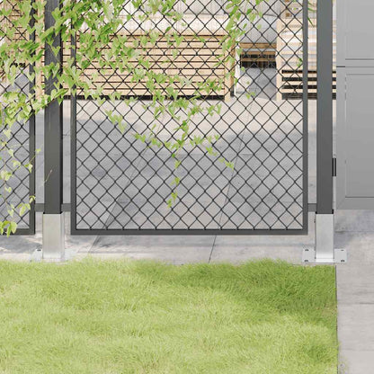 Post Bases Square 4 pcs Silver 61x61 mm Galvanised Steel