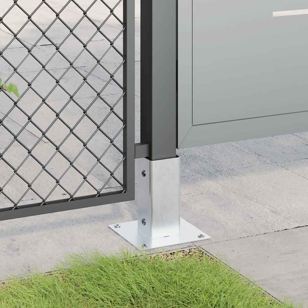 Post Bases Square 12 pcs Silver 61x61 mm Galvanised Steel